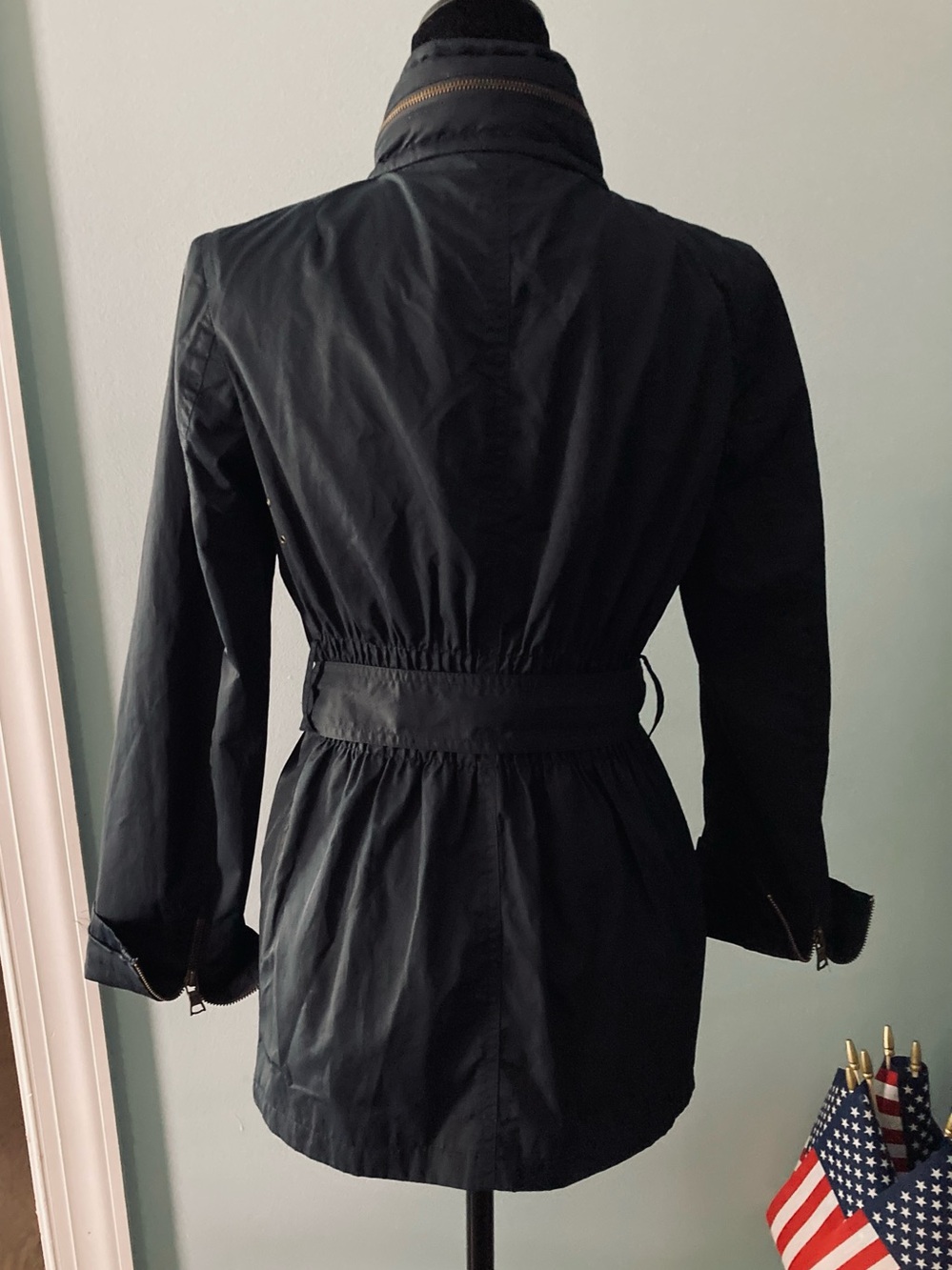 Banana Republic Dark Blue Field Jacket with Hideaway Hood Belt - Picture 6 of 16